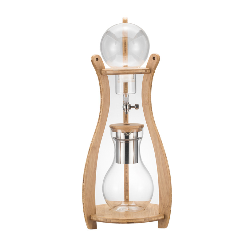 Coffee Equipment Dropshipping - Glas-Kaffeekanne Kommerzieller Eistropf-Brühkessel Eisextraktionsgerät mit Bambusständer