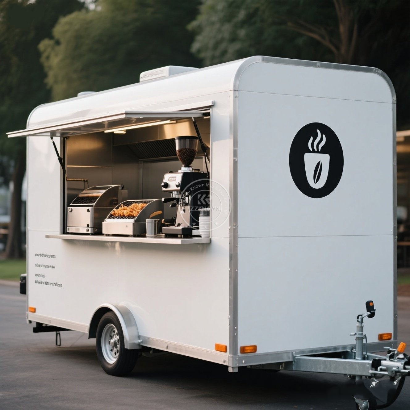Mobile Coffee Van Equipment - Kundenspezifischer großer Kaffeewagen, mobiler Imbisswagen-Anhänger, europäischer