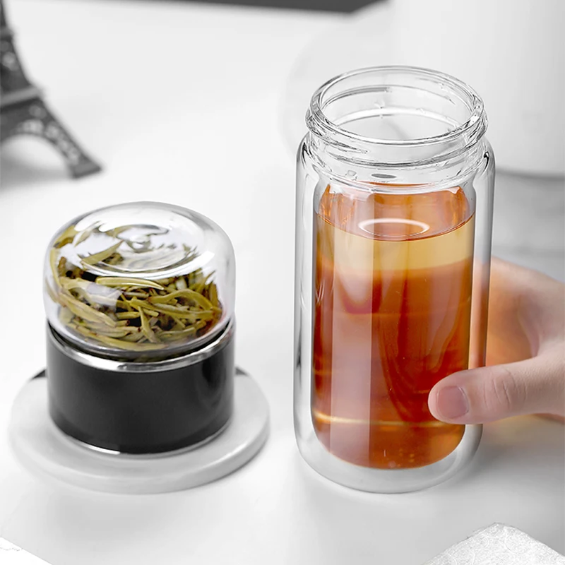 Coffee Equipment Filter - D5 Borosilikatglas Doppelwandige Tee- und Wasserflasche