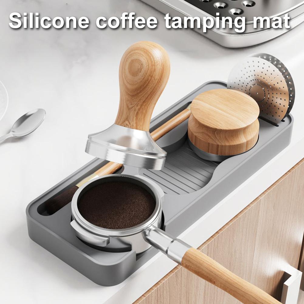 Coffee Equipment Distributor - Silikon-Kaffeestampferunterlage, rutschfest, mit Aufbewahrungshalter für Espresso-Werkzeuge