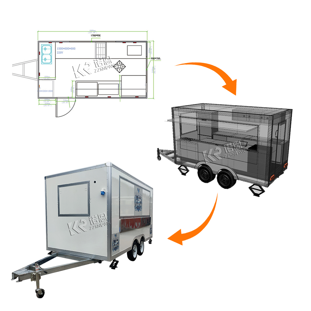 Kundenspezifischer großer Kaff – Mobile Coffee Van Equipment Bewertung und Preis